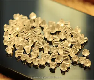 Jewelry Accessories Plastic Clear <strong>Rubber</strong> Shape Stopper Clutch Nut <strong>Earring</strong> <strong>Backs</strong> - Product Image 3