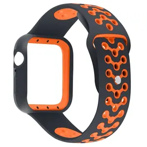 Met Case Sport Rubber Siliconen Polshorloge Band Voor Iwatch Serie 4 Band