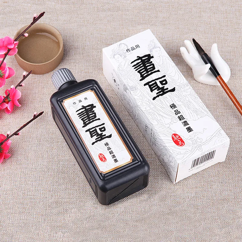 Ink for chinese calligraphy with brush pen, also for marking or printing in industrial field