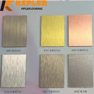 Decorative metallic high pressure HPL sheets for Counter Kitchen Wall Panel etc