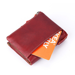 <span class=keywords><strong>Portafoglio</strong></span> RFID da uomo con Logo personalizzato 100% in vera pelle con cerniera portacarte con borselli da uomo portafogli RFID - Product Image 3