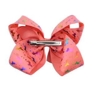 Pita Grosgrain Cetak Foil Emas untuk Bayi Perempuan, 100% Poliester, Lebar 6'' 1-1/2", Ramah Lingkungan, Jepit Rambut Model Buaya untuk Boutique - Product Image 1
