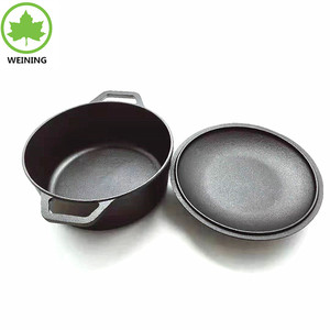 Four hollandais en fonte Grande et lourde marmite à paroi épaisse <span class=keywords><strong>Casserole</strong></span> en fonte pré-assaisonnée - Product Image 2