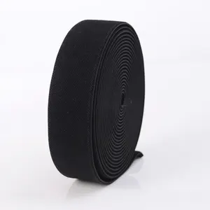 Pretina elástica de felpa negra tejida suave de 40mm para coser