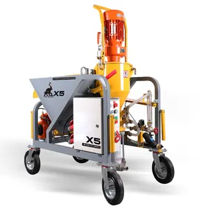 Automatic mortar and plaster sprayer with srcew pump