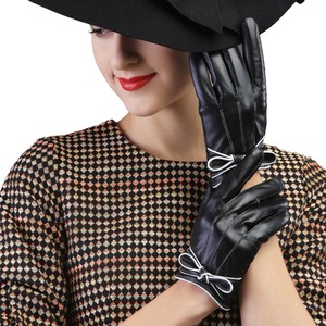 Guanti in vera pelle da donna invernali Touch Screen alla moda - Product Image 6