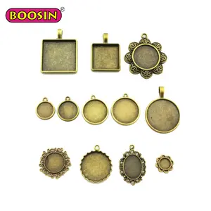 High Quality Antique Color Round Diy Photo Pendant Tray for Necklace Jewelry