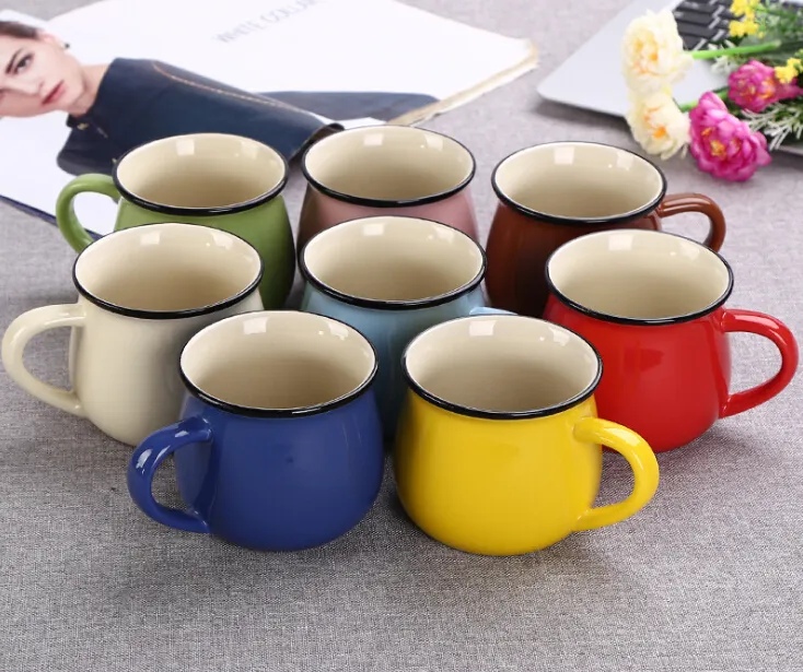 Yüksek kaliteli renkli porselen çay kahve kupası seramik kupa süblimasyon logolu