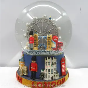 الأوروبي لندن التذكارات الراتنج كرة مياه هدية مخصصة سنو غلوب