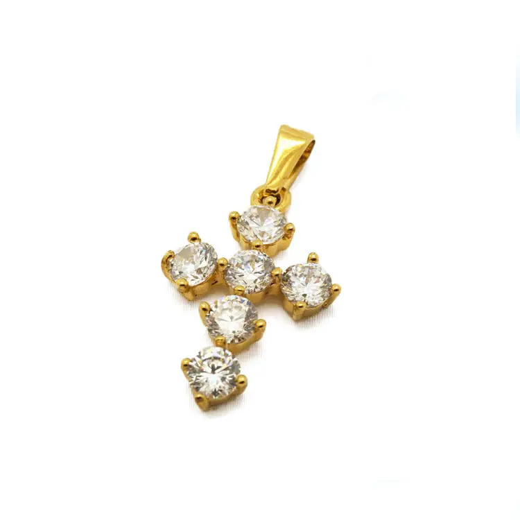 Wholesale Cheap 22k Mens Large Yellow Gold Diamond Casting Cross Pendant