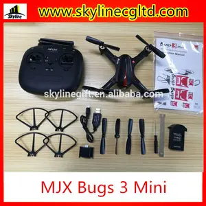 Mjx bugs 3 b3 mini quadcopter, mini drone sem escova com 2.4ghz rc e câmera de brinquedo, drone b3 bugs3