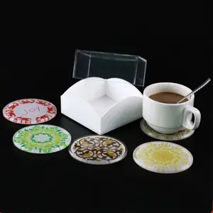 Tùy chỉnh Rõ Ràng Acrylic Cup Coaster Thảm cho Khách Sạn và Nhà Hàng