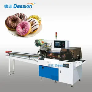 Automatic Rotary Pillow Horizontal Packing Machine For Confectioneries Sweet Food Desert Doughnut Packing Machine