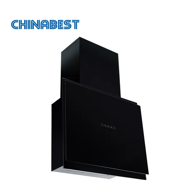Fashionable Vertical Design Cooker Hood, Full Glass Panel, Touch control
