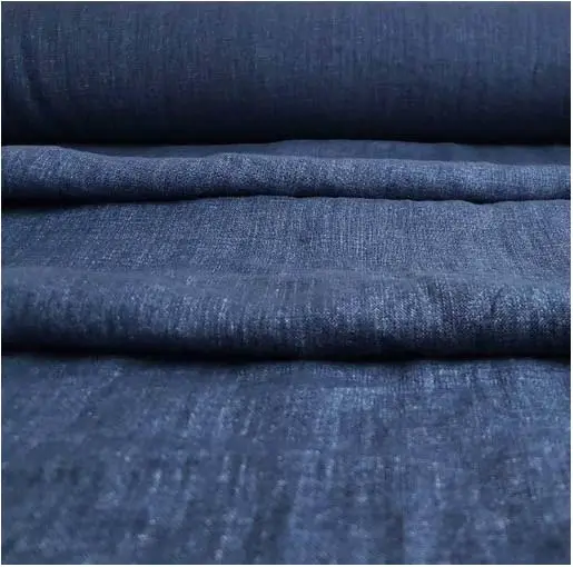 100% Bahasa Perancis Kain Linen, Rami Linen Dicelup Benang Jeans Warna Kain Grosir