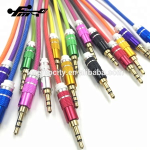 <span class=keywords><strong>Iphone</strong></span> Pas Cher En Gros Audio De Voiture Audio-assisté AUX Câble Stéréo Polybag Téléphone Or <span class=keywords><strong>Jack</strong></span> 3.5mm pour <span class=keywords><strong>Iphone</strong></span> 6 6S Gelée Tressée - Product Image 1