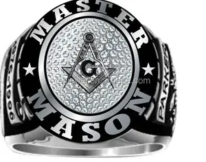 Master Mason Masonic แหวนเครื่องประดับผู้ชายแบบกำหนดเอง