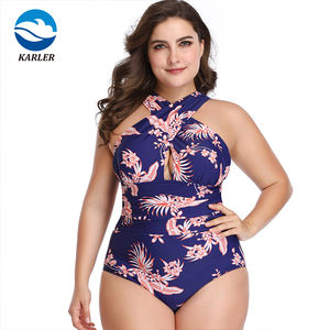 Женский купальник с цветочным принтом, большие размеры - Product Image 1