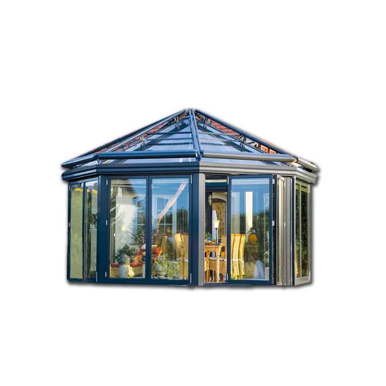 China durable hot sale aluminum profile frame outdoor elegant sunroom/winter garden room with tempered glass