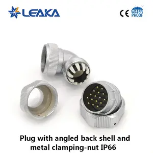 And Connector Plug With Angled Back Shell And Metal Clamping-nut WY TU Series Bayonet Multipin Male Mount Connector