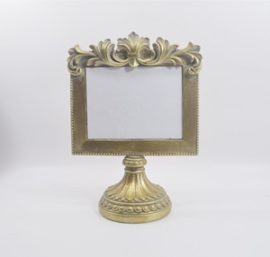 Oval Baroque Ornate Standing <strong>Photo</strong> Resin Frame <strong>Holder</strong> Gold 5x3.5 Bespoke Sizes Colors Detailing Handmade Eco-Friendly - Product Image 4