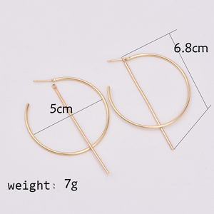 2021 핫 세일 패션 간단한 골드 큰 서클 귀걸이 - Product Image 3