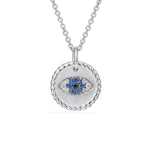 สร้อยคอจี้เหรียญบิดเกลียวชุบทอง 18k ลายตาสีฟ้า สำหรับผู้หญิง รุ่นใหม่ล่าสุด - Product Image 4