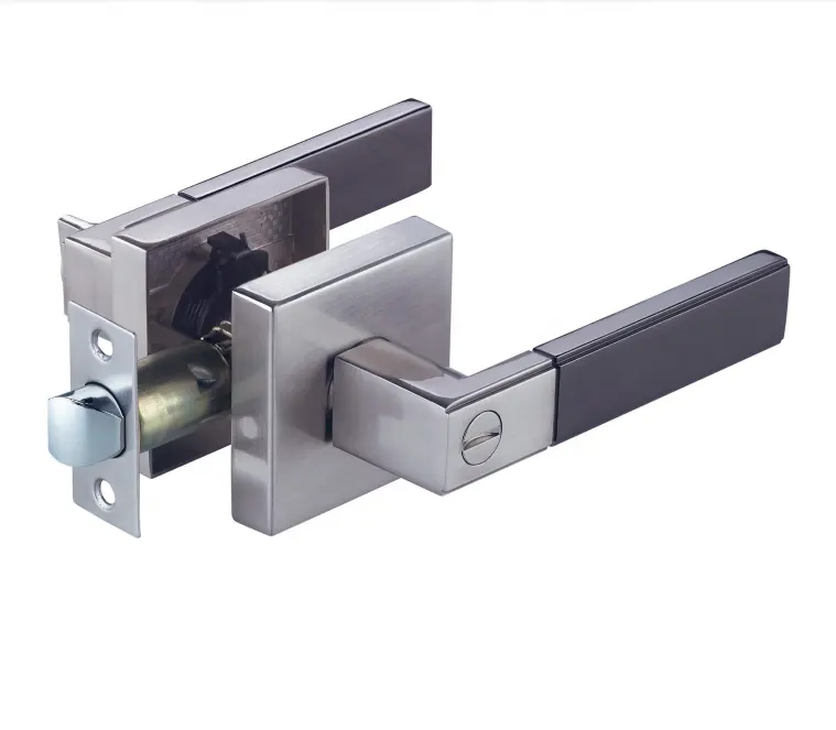 2024 Indoor lever knob adjustable latch for privacy entry lockset black door lock lever handle door lock tubular leverset Lock