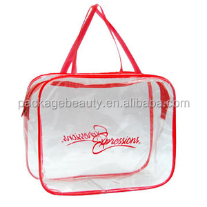 Duurzaam recylced grote beddengoed clear PVC plastic deken tas met handvat