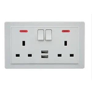 british middle east saudi arabia standard 2 gang 6 pin 13a switch socket outlet