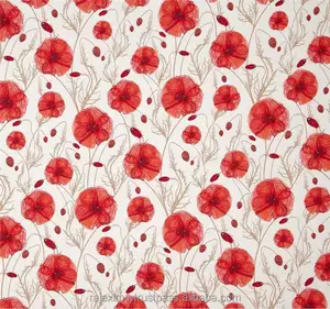 100% Coquelicot en coton Tissus D'impression