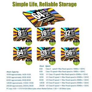 Ceamere-tarjetas de memoria <span class=keywords><strong>Micro</strong></span> de alta calidad, Clase <span class=keywords><strong>10</strong></span> U1 U3 sd-kort Taiwán, Chips mikro-sd-karto, 16GB, 64GB, <span class=keywords><strong>32GB</strong></span> - Product Image 5