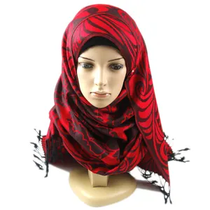 Lenço de caxemira personalizado para mulheres, venda no atacado de inverno, cachecol estampado com borla