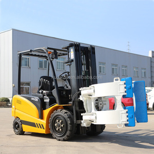 Hot Sale KUDAT 3 Ton 3 Stage 4.5m Battery Operated 4WD Orange Electric Forklift <strong>Truck</strong> with Paper Roll <strong>Clamp</strong> - Product Image 4
