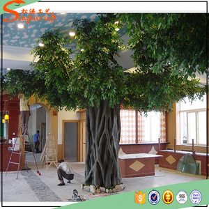 Venta al por mayor de plástico de importación de árboles de hoja perenne y de interior plantas ornamentales artificiales - Product Image 1