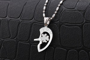 Oro y Plata colores costura <span class=keywords><strong>en</strong></span> forma de corazón dice amor pareja amor colgante collar regalo de <span class=keywords><strong>Navidad</strong></span> - Product Image 5