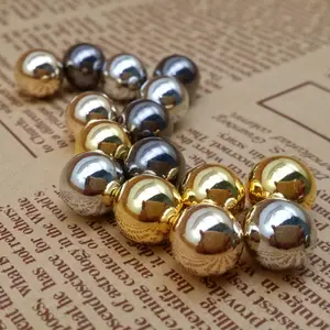 Gold color 6mm plastic loose pearl beads without hole , Wholesale abs pearl for jewellery making