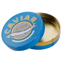 인쇄 사용자 정의 로고 진공 캐비어 통 내부 식용 골드 광택