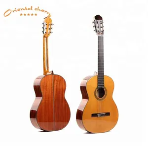 Profesional de la madera sólida hecha a mano gran concierto superior doble guitarra clásica