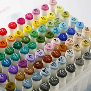 Hot Selling Superieure 12/18/24/36/60/80/96/120/218 Art Marker pen Set Alcohol Dual Tip Borstel Pennen Voor Tekenen En Schilderen