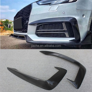De fibra de carbono frontal Exterior faros antiniebla párpado de la luz de niebla de la ceja cubierta de la lámpara adornos para Audi A4 S4 B9 2017, 2018, <span class=keywords><strong>2019</strong></span>, coche de carreras - Product Image 3