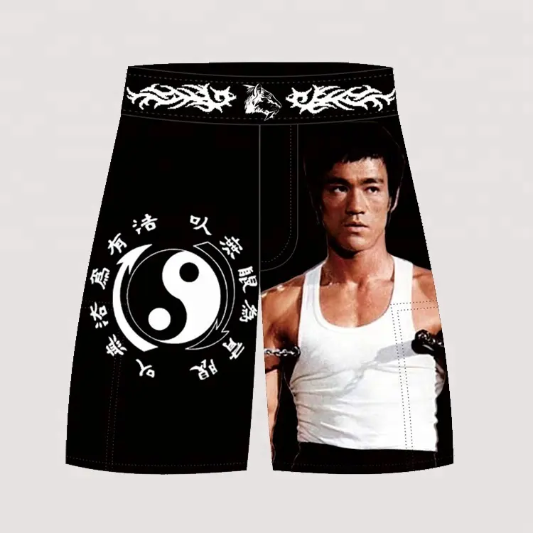 Men's Gray Sports Pants Tiger Muay Thai Boxing Shorts MMA Shorts