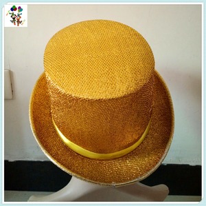 Cheap Gold Color <strong>Adult</strong> <strong>Party</strong> Fancy Dress Costume Round Top <strong>Hats</strong> HPC-0293 - Product Image 4