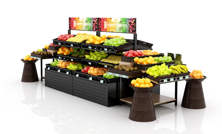 Customized Factory Supply Fruit Display Stand Metal Display Rack Shelf Display Rack for Supermarket — view 6