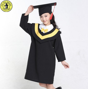 Custom bambini in età prescolare abiti di laurea/bei ragazzi che indossano ragazze uniforme scolastica per la scuola materna adulti neri 100% cotone - Product Image 4