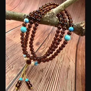 Ambre Couleur Musulman 108pcs perles de Verre Perles de Prière cristal tasbih <span class=keywords><strong>tasbeeh</strong></span> Pour Chapelet - Product Image 1