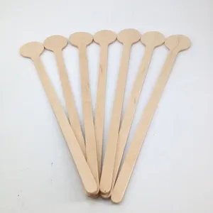 round top Wood Coffee Stirrer coffee Stick With Round top Personalized Flat Wooden stirrer