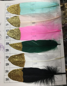 Oro Immerso Piuma Bianca per il Mestiere di DIY di Scintillio di Arte Naturale Decorazioni Del Partito Accessori per il Compleanno/Cerimonia Nuziale/Vestito Da Partito -up - Product Image 6
