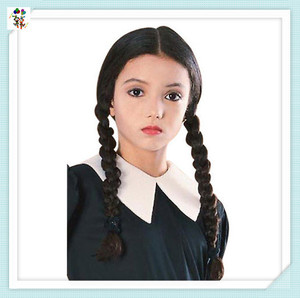 Filles Film Costume Long Noir Couleur Tressé Enfants Synthétique Partie Perruques HPC-1379 - Product Image 2