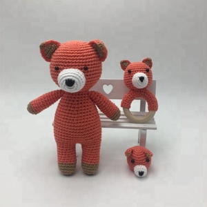 Orsacchiotto <span class=keywords><strong>Amigurumi</strong></span> all'Uncinetto per Neonati, Giocattoli Lavorati a Maglia 100% Fatti a Mano - Product Image 1